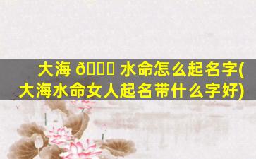 大海 🐕 水命怎么起名字(大海水命女人起名带什么字好)